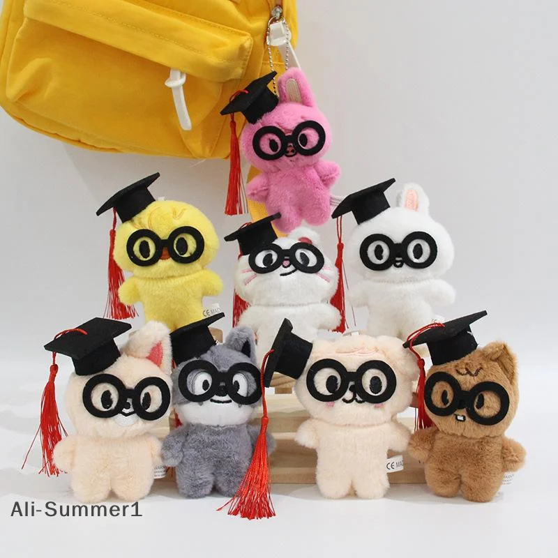 

【E】1Pcs Doctoral Graduation Season Keyring Kids Plush Mini Doll Keychain Cute Bag Pendant Children's Gift