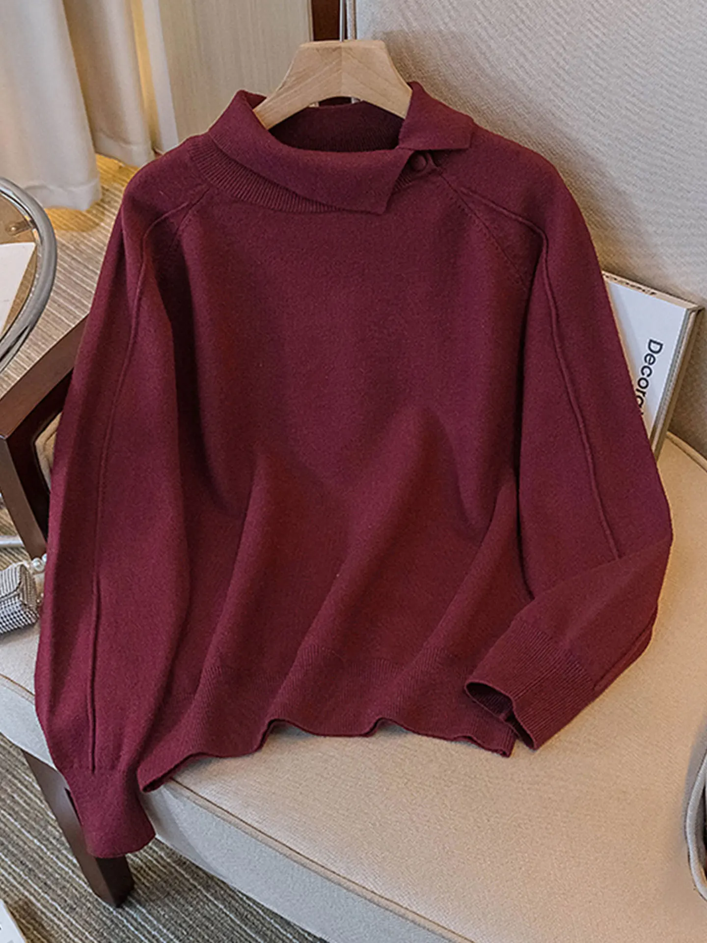 

Утягивающий красный длинный вязаный свитер свека, повседневный свободный крой с отложным воротником, осень-зима, женский модный топ больших размеров