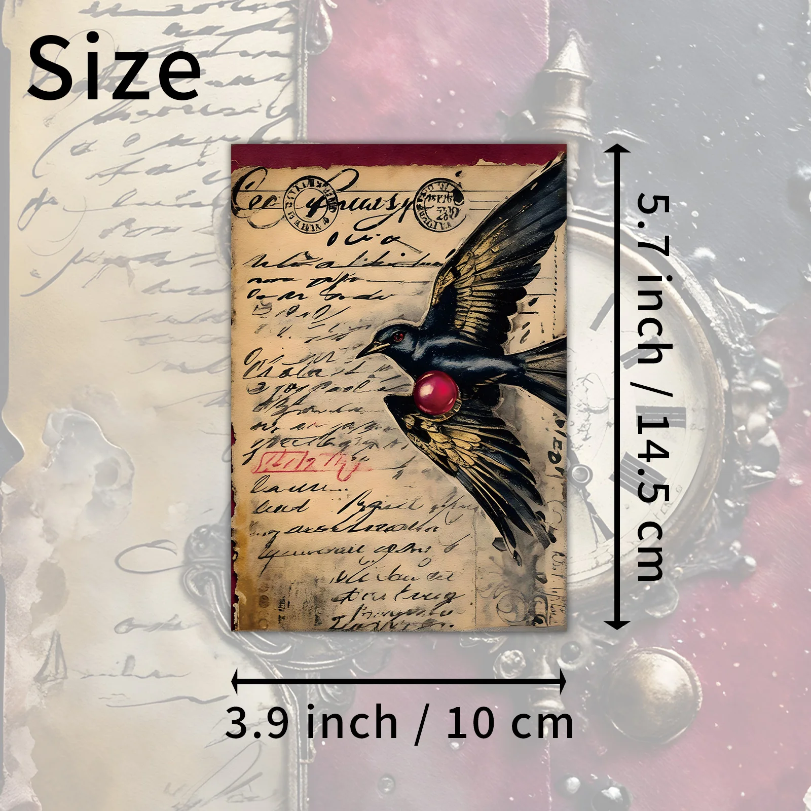 20PCS Vintage Gothic Victoria Deep Red Postcards, Classic Poster Girl Illustrations, Collectible Decorative Cards