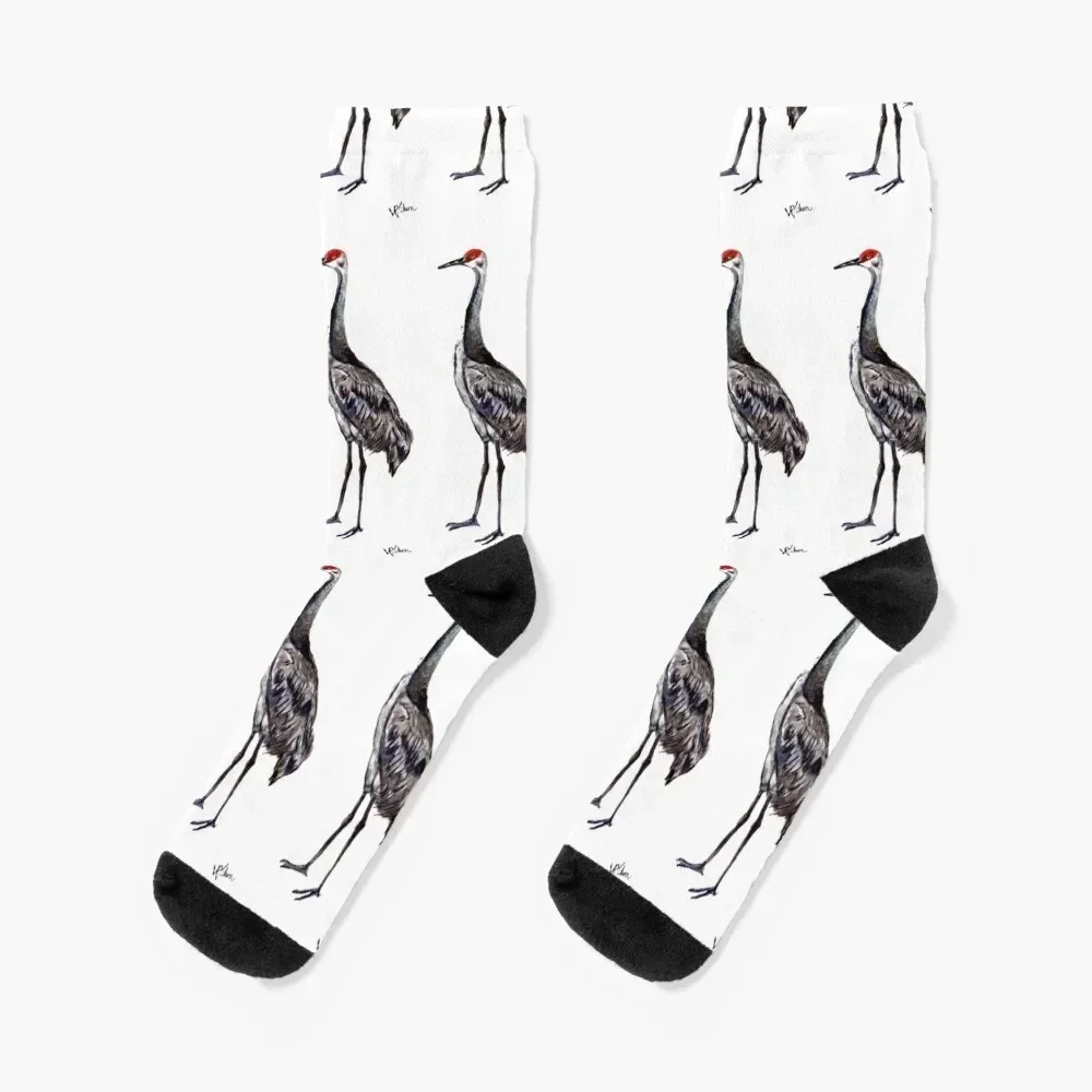 Sandhill Solitaire No 5 in Noble Guardian Crane series Socks Running christmas gift summer Socks For Girls Men's