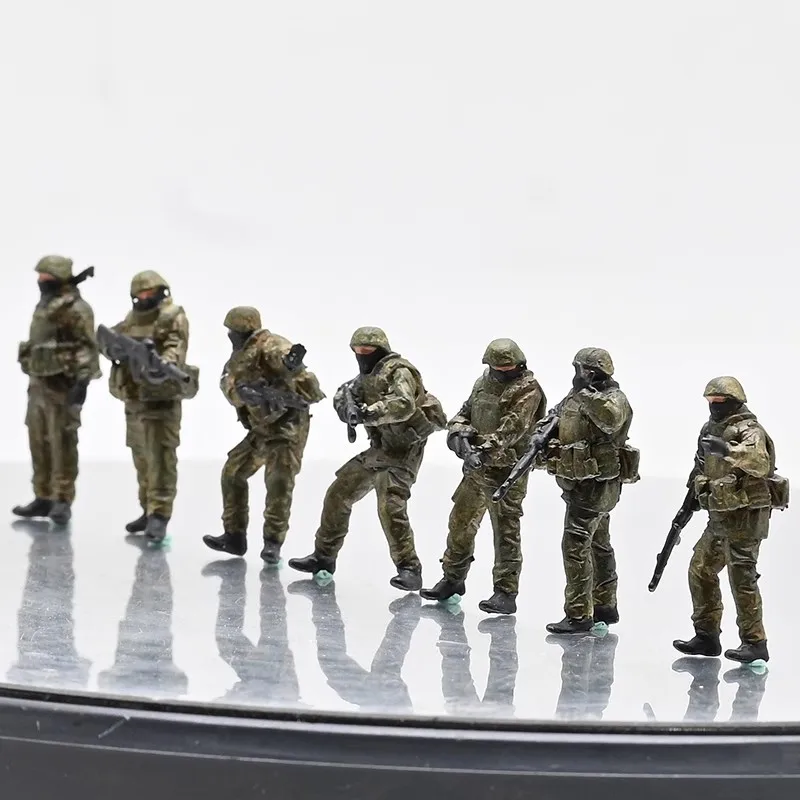 Nowy model w skali 1:72 Rosyjska Policja Wojskowa Siedmioloskowy Postój Kontrolny 7 Figur Żołnierzy Akcji Akcesoria Sceniczne Zabawki Ekspozycyjne