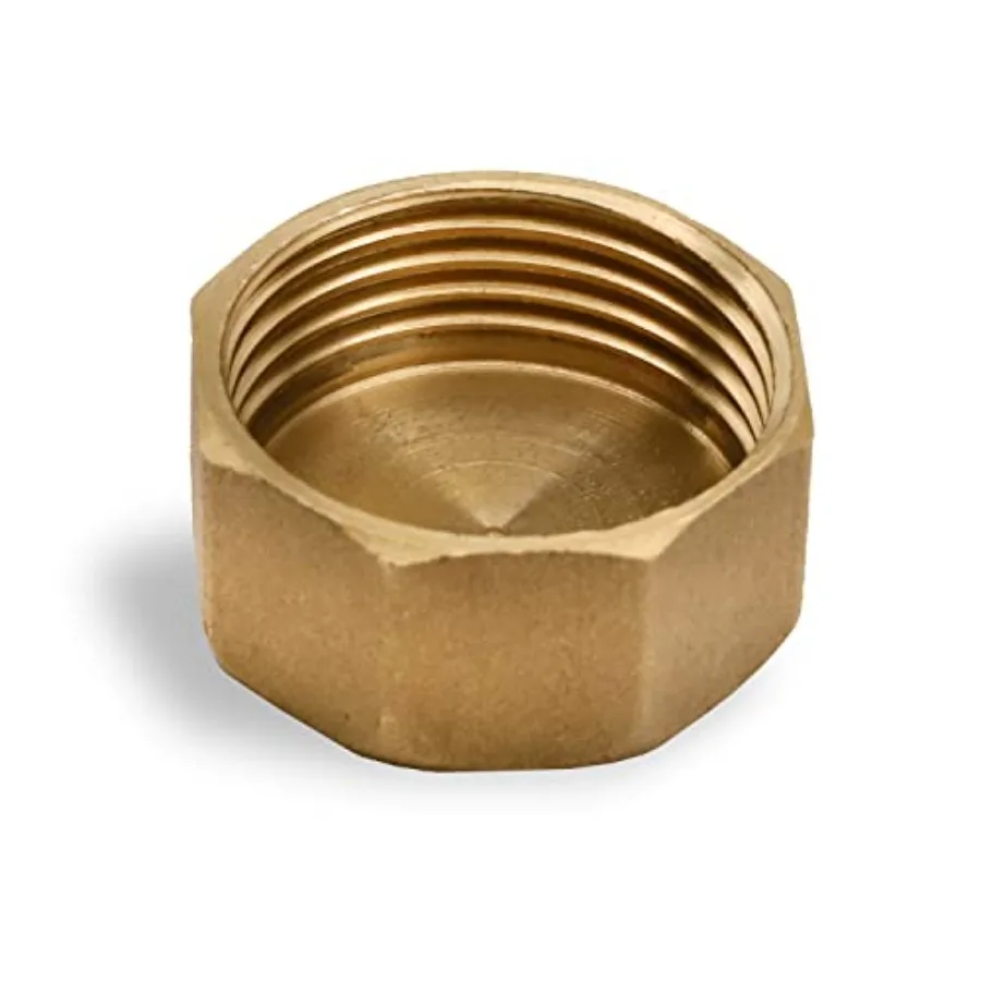 1 أنثى غطاء الأنابيب النحاسية NPT للسباكة والتطبيقات الصناعية هيكل نحاسي متين مع اتصال ملولب لـ Le