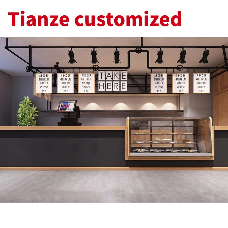 (customized)Retail Bubble Tea Shop Exceptional Quality Wooden Decor Fitters Modern Elegant Milk Tea Shop Interior Customized Des