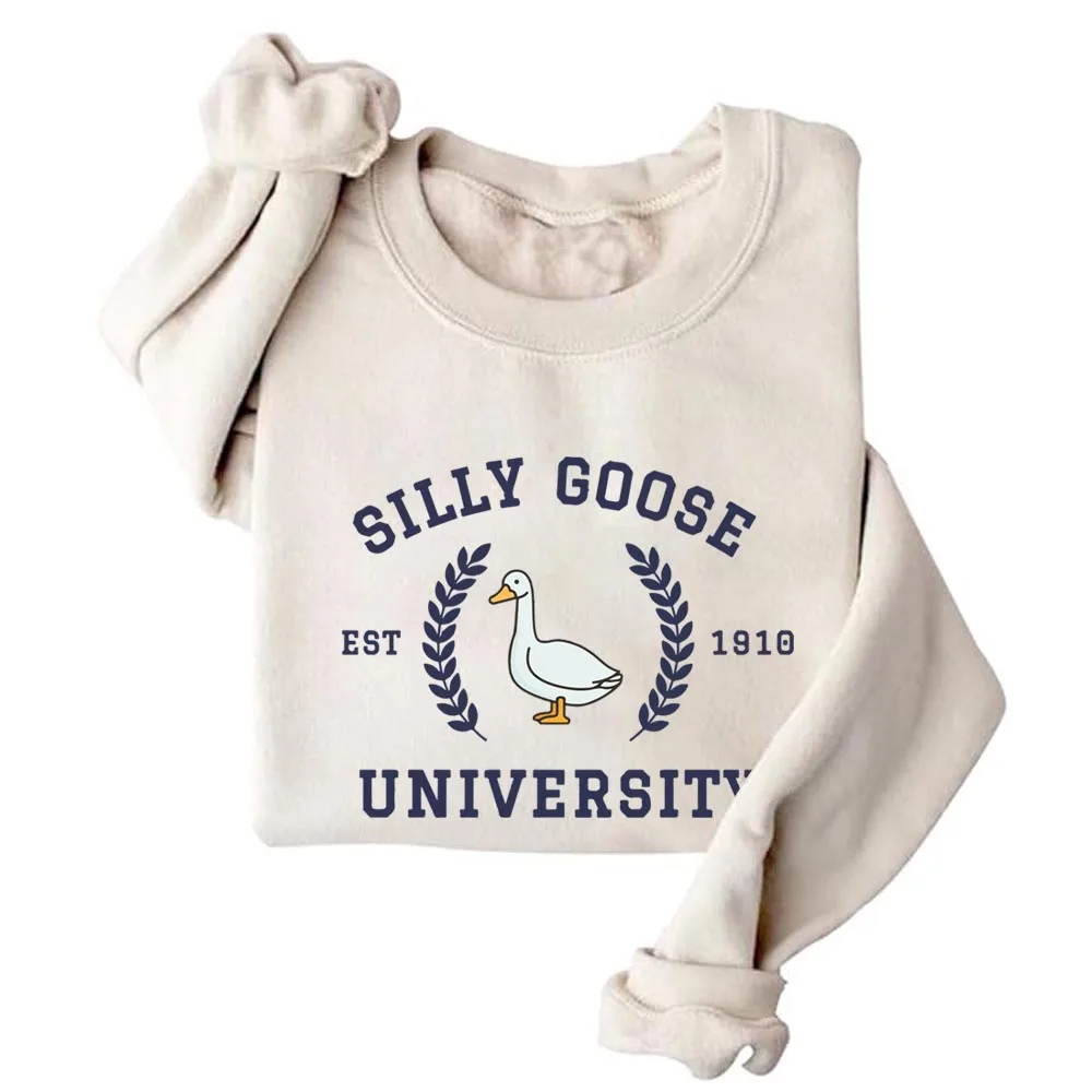 Silly Goose University Crewneck Sweatshirt Funny Goose Sweatshirt Women Sweatshirt Funny Goose Tshirt