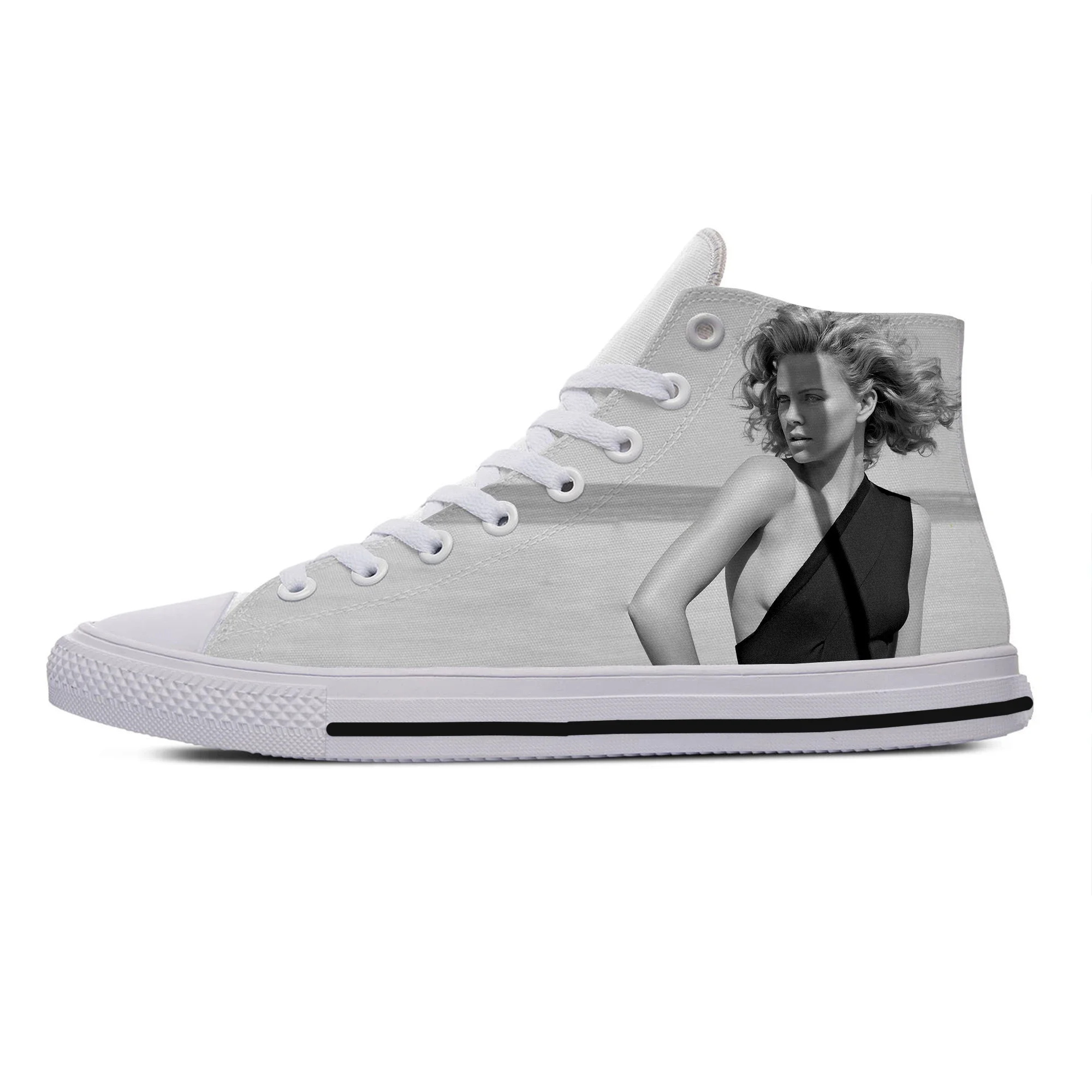 

Hot Cool Fashion New Summer High Quality Sneakers Handiness Casual Shoes Men Women Charlize Theron High Top Latest Board Shoes