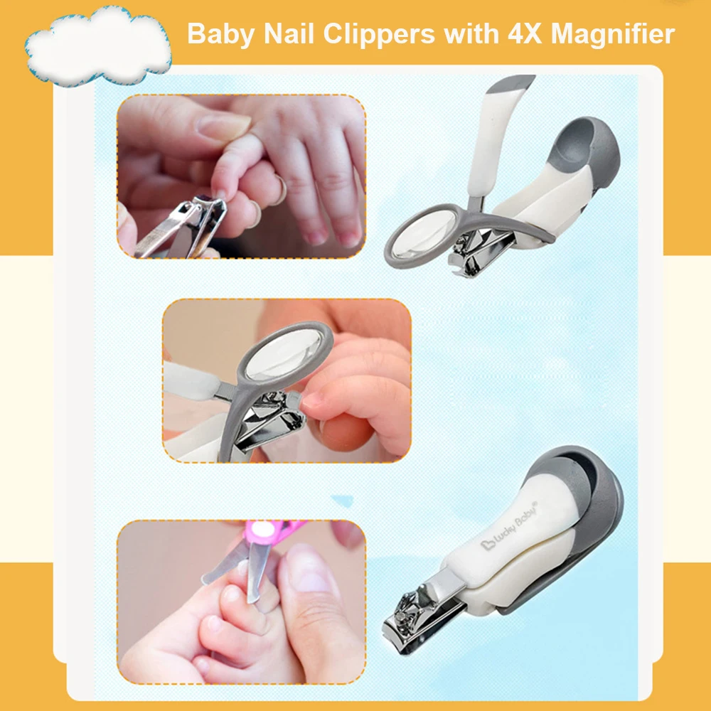 Baby Nail Clippers with 4X Magnifier Safety First for Newborn Toddlers Kids