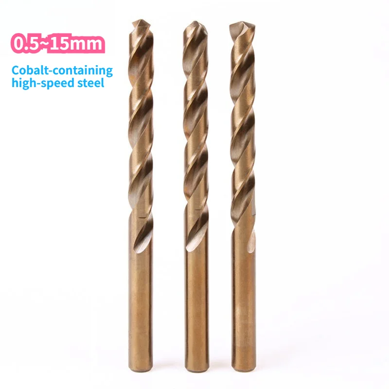 HSS M35 Cobalt Drill Bits 0.5-15mm for Metal/Stainless Steel - High-Speed Steel Cobalt Coated Drill Bits with Enhanced