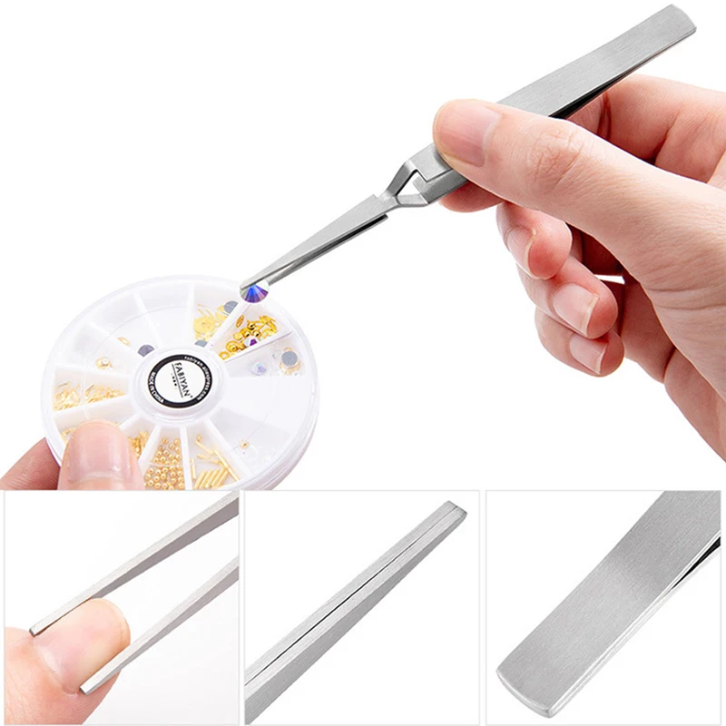 1PC Multifunction Stainless Steel Nail Art Shaping Tweezers Cross Nail Clip Manicure Tools Nail Art Treatment Shaped Tweezers