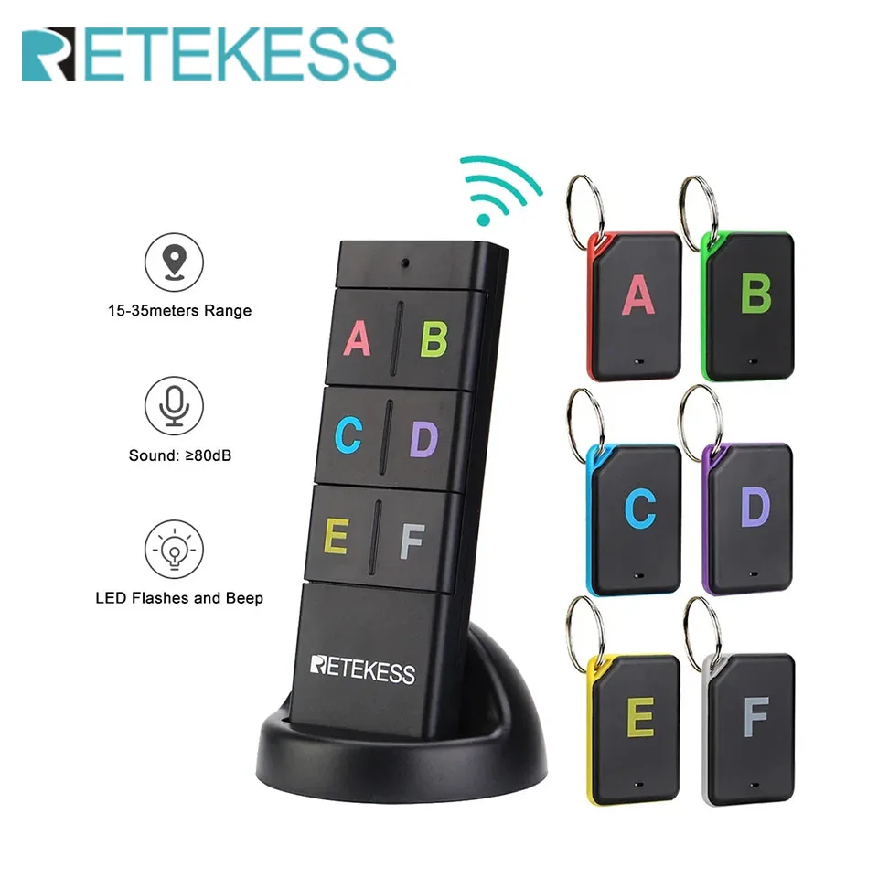 Wireless Key Finder with 6 Receivers and Remote