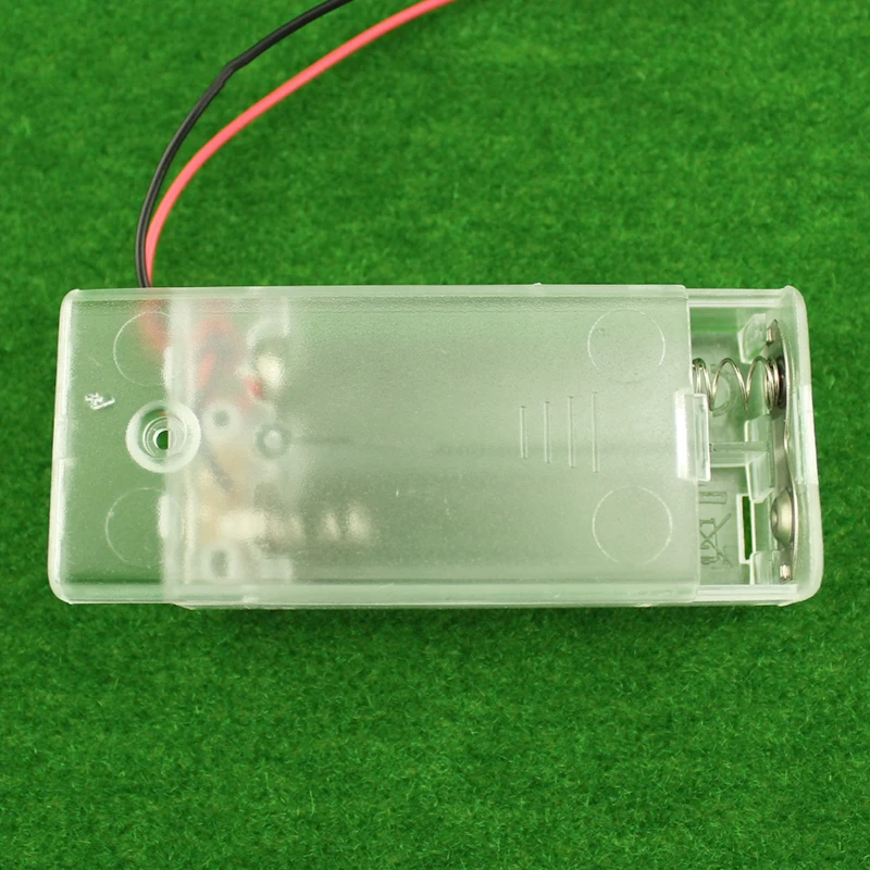 1-20pcs Transparent 2-Section No.5 Aa Battery Box With Cable Switch Cover Series Power Supply Box 3v 6v 12v Diy Toy Accessories