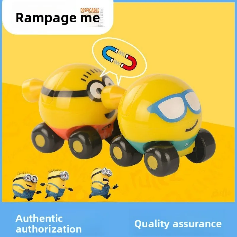 Trem de brinquedo fofo dos Minions, carrinho pequeno de inércia, divertido para meninos e meninas do jardim de infância, produto de anime e filme, pre