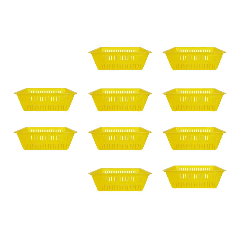 

10pcs Coin Storage Basket Plastic New Material Decor Handles Large Capacity Toy Organizer Home Office Storage Basket