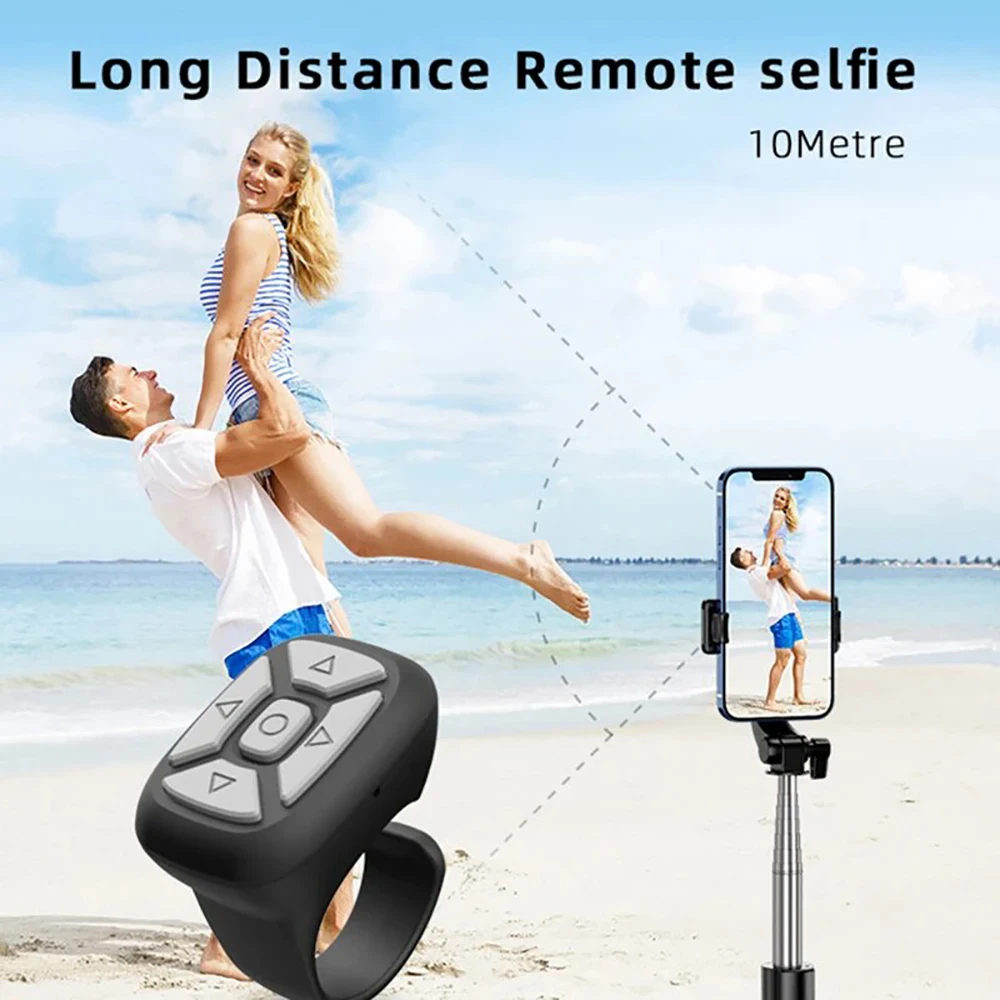 New Bluetooth Wireless Fingertip Remote Control Bluetooth 5.3 Page Turner Ring Remote For Mobile Phone Selfie Stick Controller
