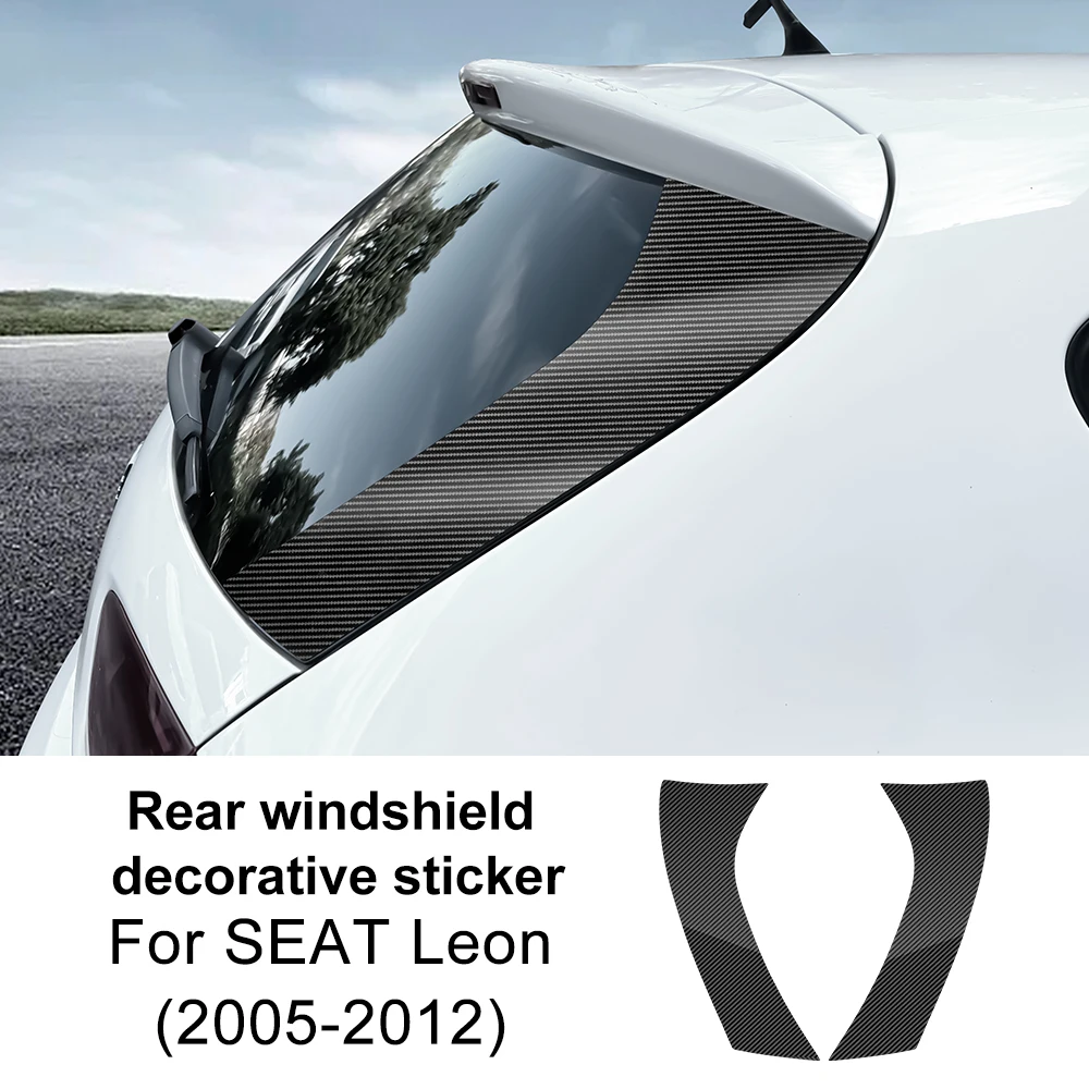 

Для Seat Leon Altea 2005 2006 2007 2008 2009 2010 2011 2012 наклейка на заднее лобовое стекло автомобиля с узором из углеродного волокна глянцевый черный