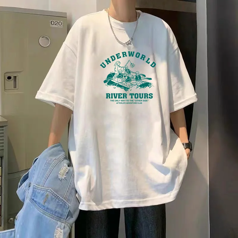 

Мужская дышащая футболка с принтом и спортивным узором, повседневная и модная хлопковая футболка с короткими рукавами, летний брендовый уличный топ