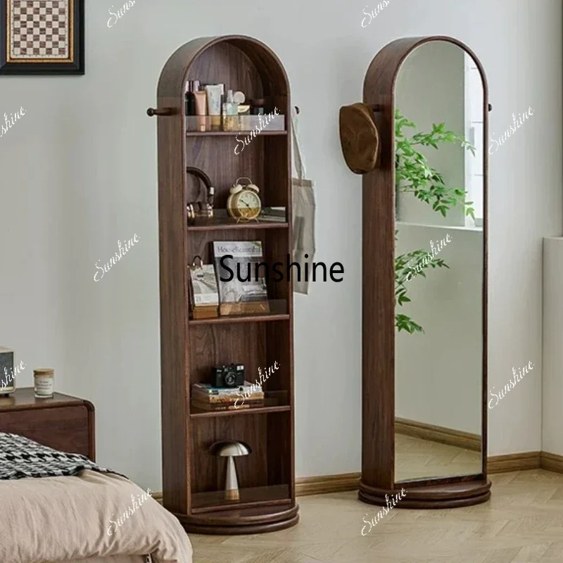 Oval Standing Decorative Mirrors Vintage Apartment Wooden Frame Mirrors Full Body Luxury Design Specchio Home Decorations