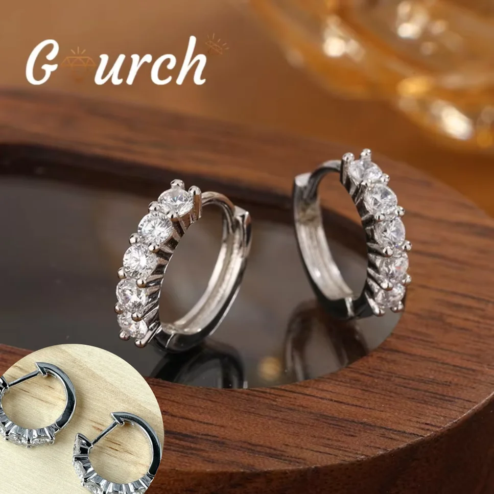 

Женские серьги-кольца Gourch 3,5 мм D цвета с муассанитом, серьги из стерлингового серебра S925, высокое качество, модные элегантные ювелирные изделия, подарок
