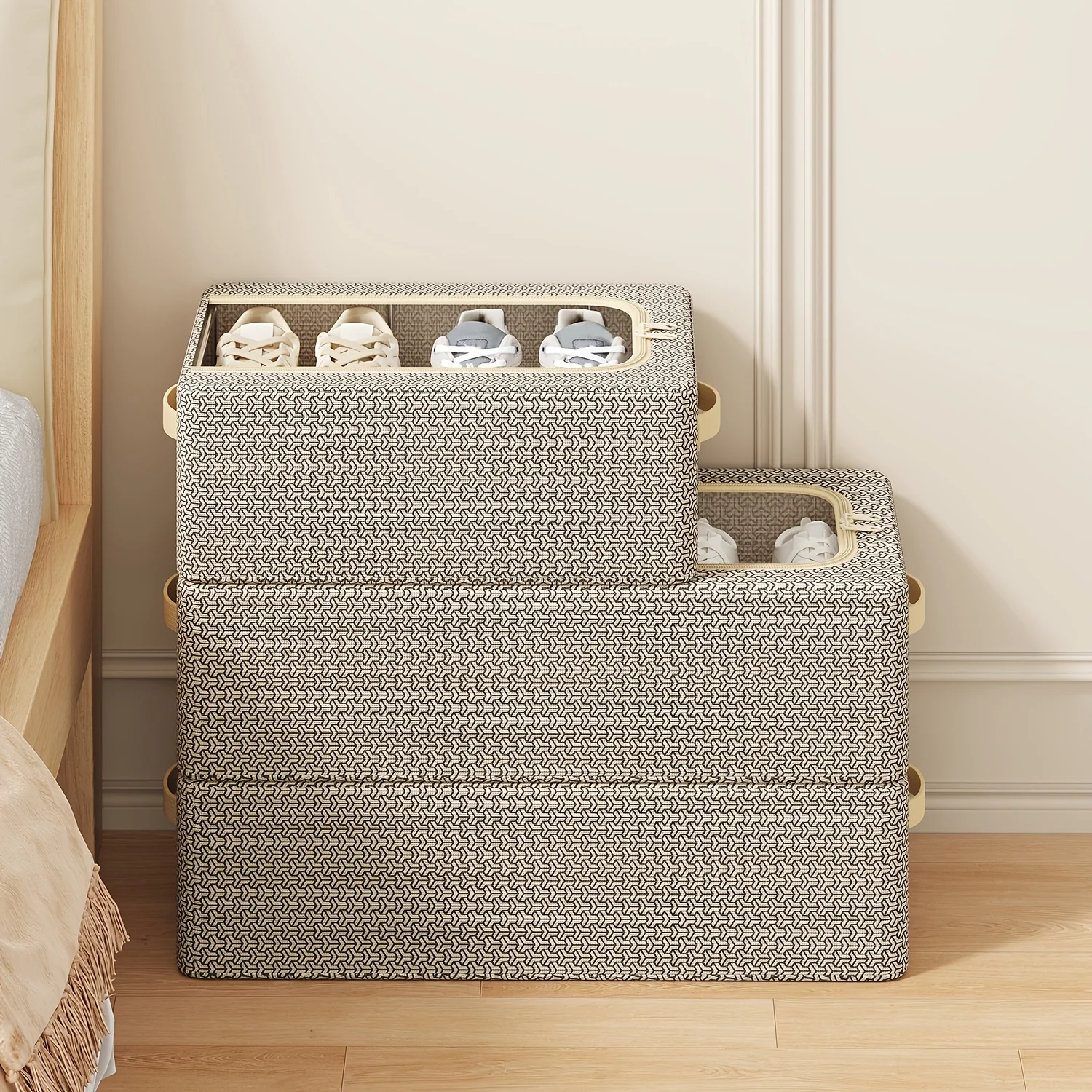 Foldable Under Bed Shoe Storage Organizer Space Saving Shoe Organizer for Heels Flats Sneakers Bedroom Closet Home Storage Box