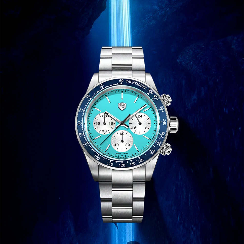 

2026 new RollsTimi men's watches top sapphire quartz men's watch VK63 sports chronograph all-steel waterproof relógios masculino