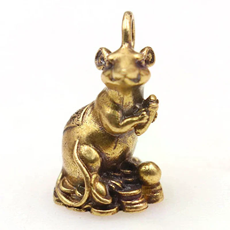 2020 Gift Decor New Year Lucky Mouse Rat Year Desk Copper Wealth Rats Figurines High Quality