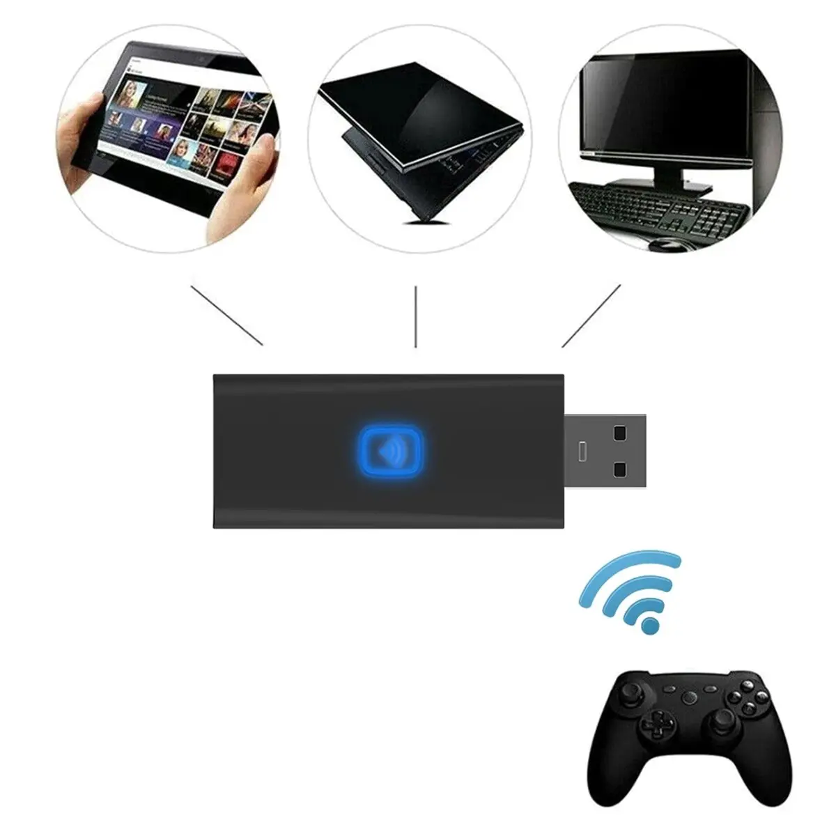 AA19 For PS5 PS4 PS3 Switch Xbox One Bluetooth-Compatible Controller Wireless Converter Adapter Gamepad Converter Receiver