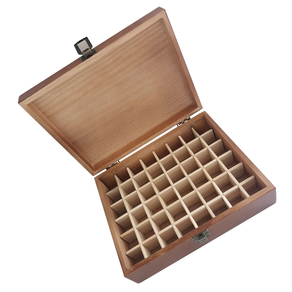 

48 Slot Essential Oil Storage Box Wood Organizer Holder Nail Polish Fragrance Container Essential Oil Display Stand Portable
