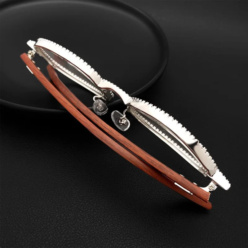 Hip Hop 5A+ CZ Zircon Paved Bling Iced Out Non-prescription Glasses for Men Rapper Jewelry Gold Silver Color