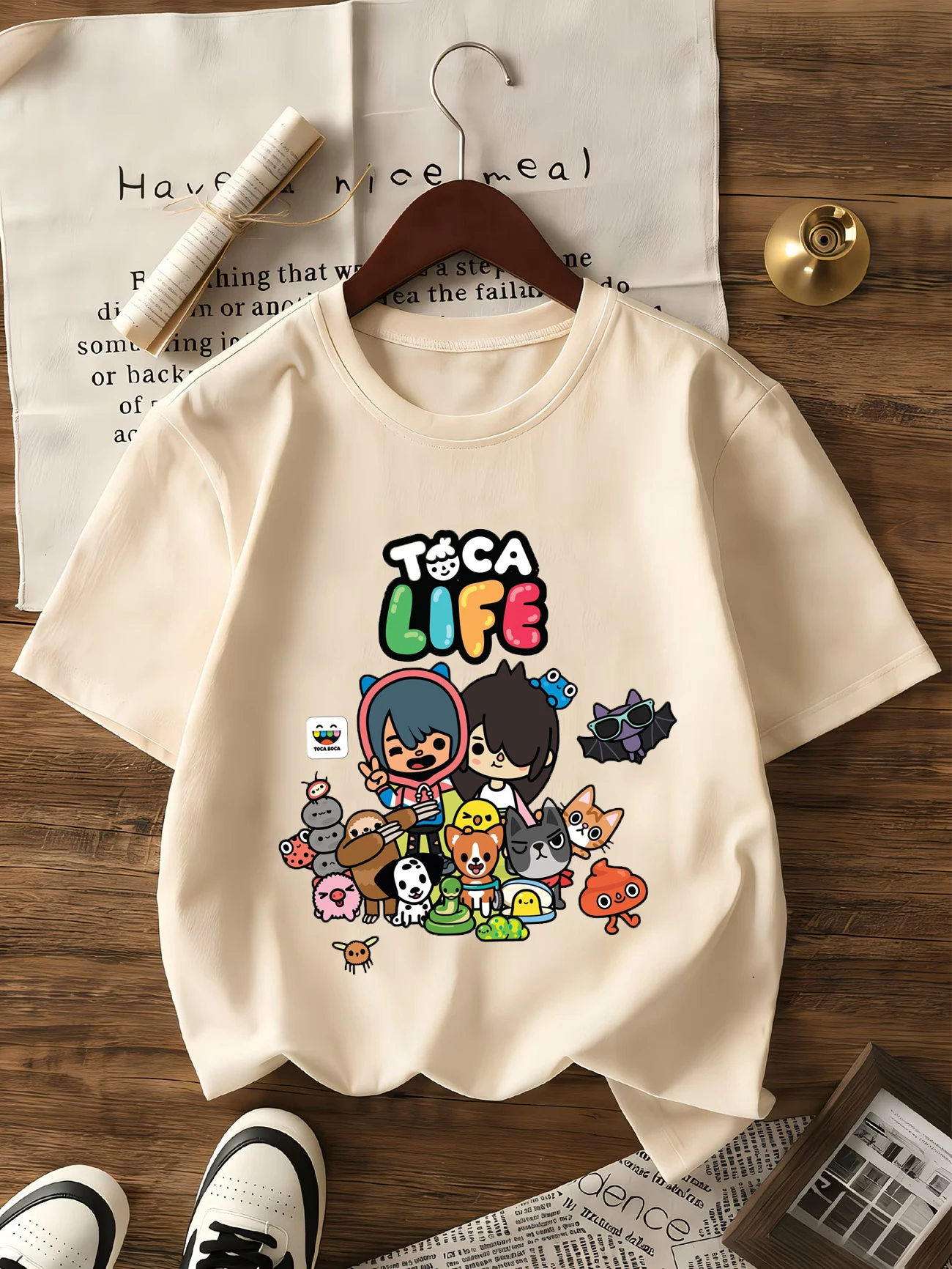 

Toca Life World Graphic T-shirt Girls White Pink Short Sleeve T-shirt Fashion Kids Tops Cotton Summer Casual Crew Neck Tee Shirt