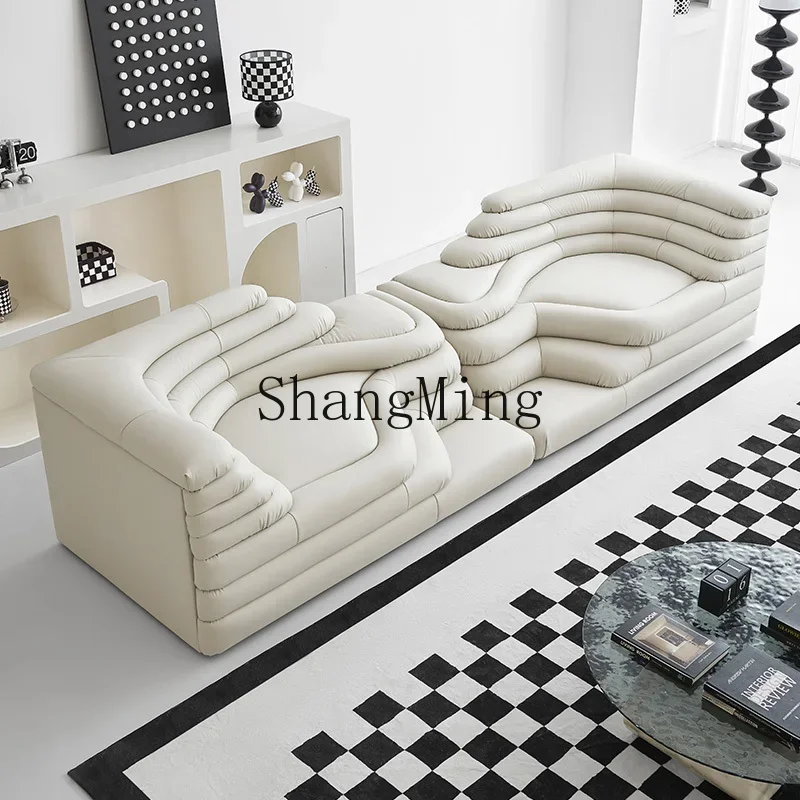 ZZJ high-value leather sofa villa living room bedroom balcony comfortable straight-row terraced sofa