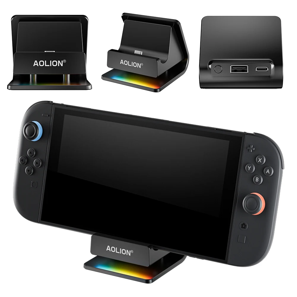 

Portable Charging Dock RGB Charging Stand Charging Station for Nintendo Switch2 Game Console Base Dock
