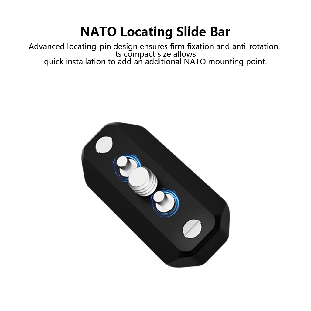 BGNing 1/4-Zoll-NATO-Schienen-Schnellwechselplatte mit Doppelschrauben-Anti-Drop-Positionierstift für DSLR-Kamerakäfige und Video-Produktionsrigs – Detail 8
