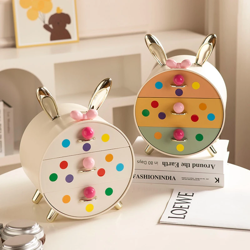 Little Rabbit Kids Hairpin Storage Box Multi-layer Drawer Desktop Cosmetic Organizer