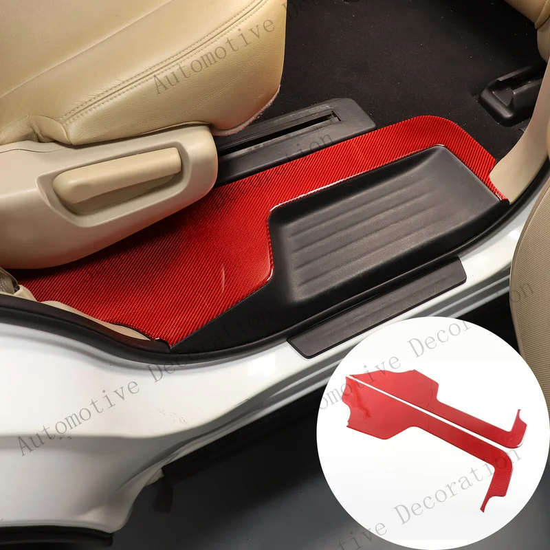 Z+ Red Carbon fiber Rear Door Sill Plate Trim Sticker For Nissan Pathfinder 2013-18