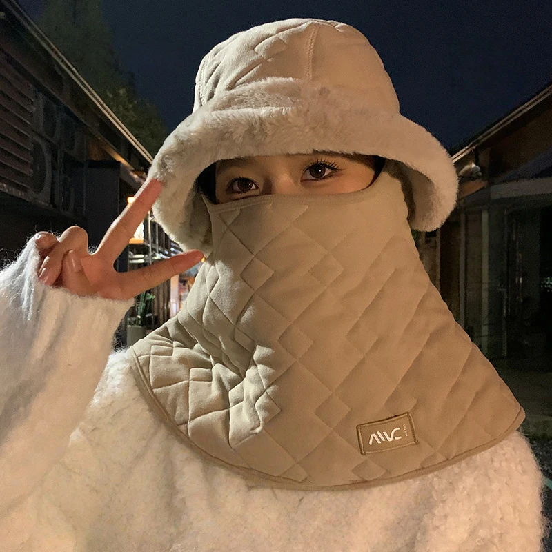 Windproof Hat for Women in Autumn Winter with Plush and Warm Cycling Mask and Scarf Unisex Cold Weather Thermal Riding Balaclava