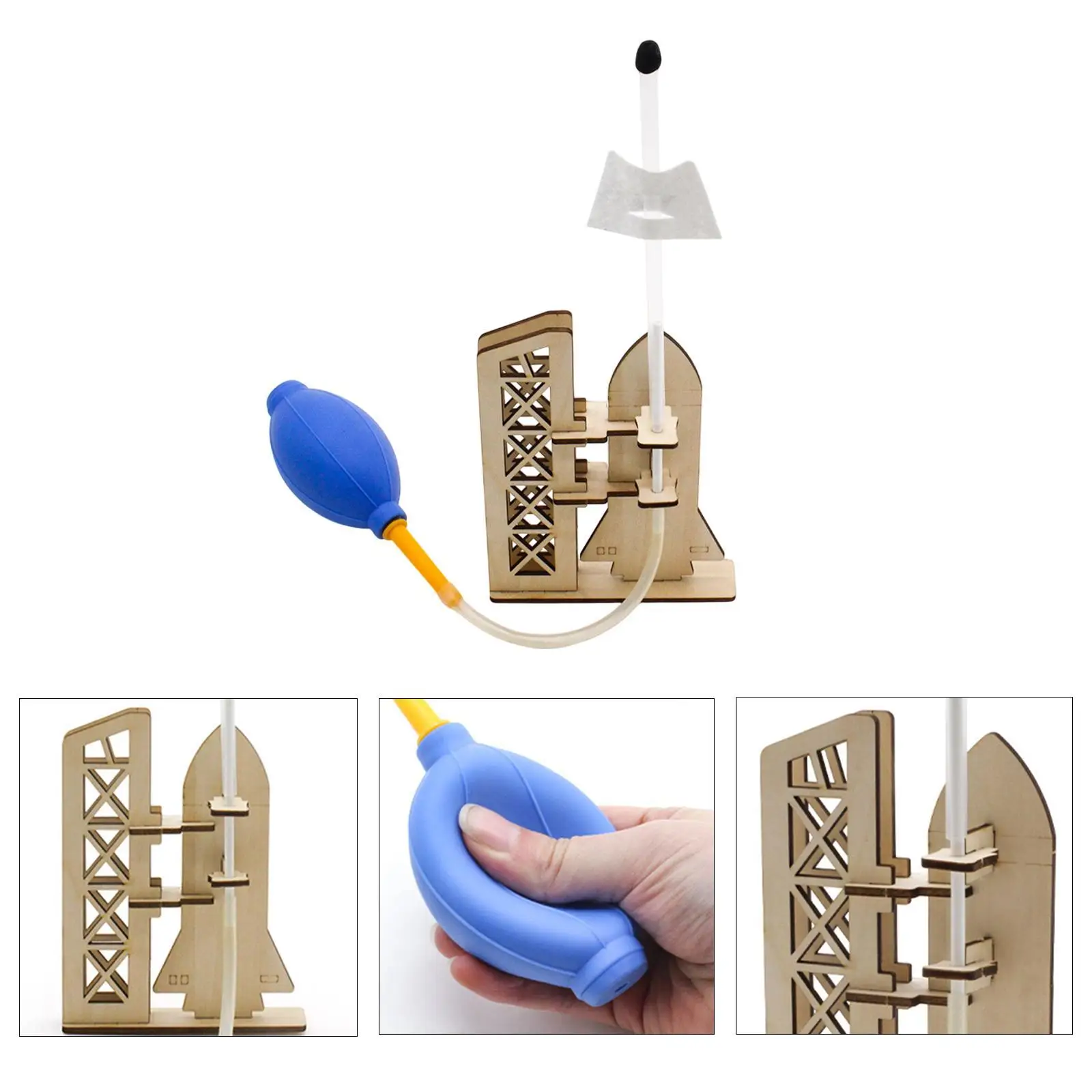 DIY Luchtbediende Raket Model Speelgoed 3D Houten Monteren Speelgoed Stem Educatief Speelgoed voor Thuis Verjaardagscadeau Kinderen Leraren Studenten