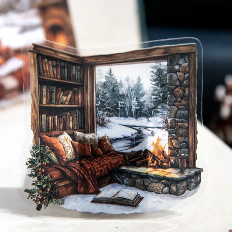 Stickers 10 Sheets/Bag Warm Room PET Stickers Handbook Stationery DIY Handmade & Scrapbook Journal Decorative Sticker Packs