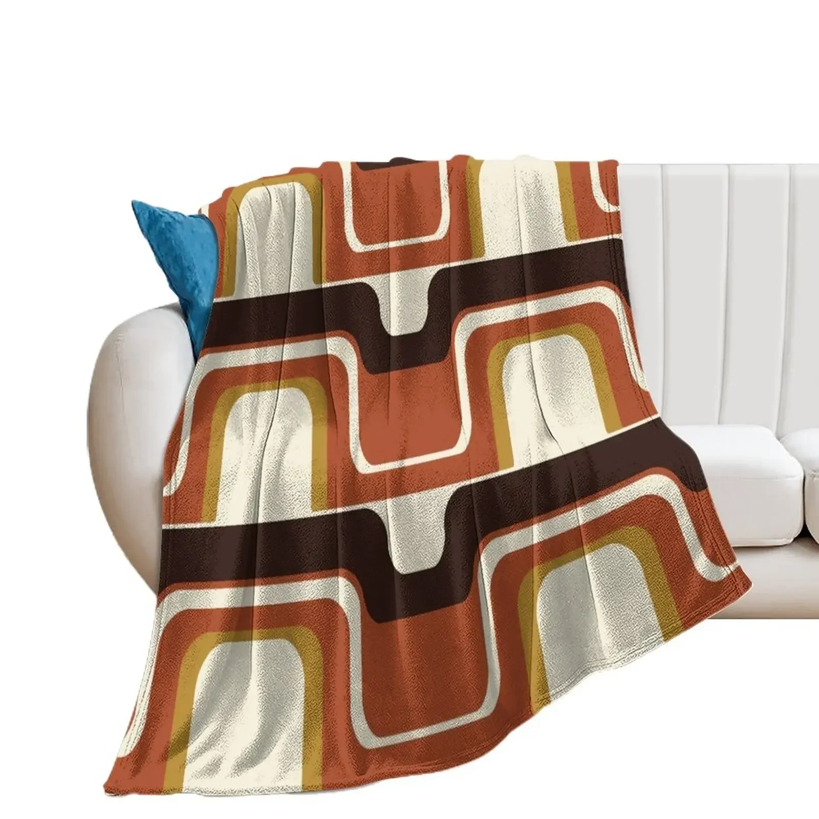 

Mid-Century Modern Meets 1970s Rust Throw Blanket For Sofa Thin Sofas Blankets