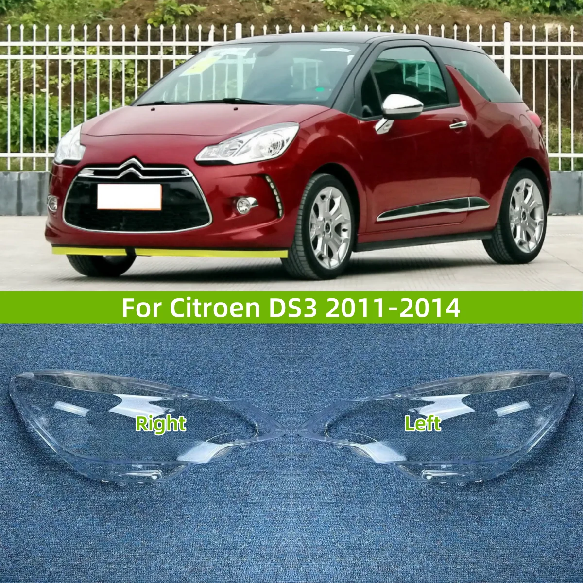 

For Citroen DS3 2011 2012 2013 2014 Car Accessory Products Replace Durable PC Material Lights Shell Headlight Lampshade