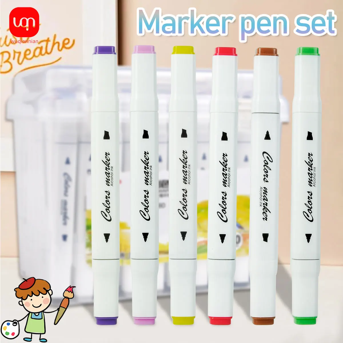 WQN 12/24/36/48/60/80pcs markers suitable for plastic, glass, ceramic, cardboard - suitable for drawing, sketching, coloring,