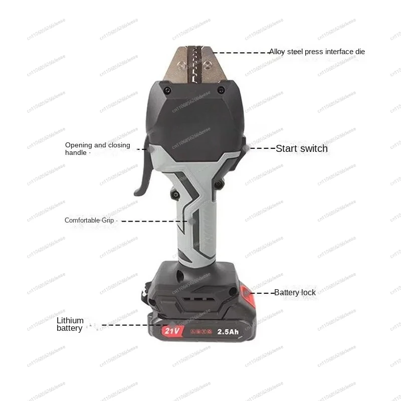 Electric Hydraulic Pliers Pre-Insulated Pipe Type Bare Crimper Rechargeable Cold-Pressed Terminal Clamp Tool Set