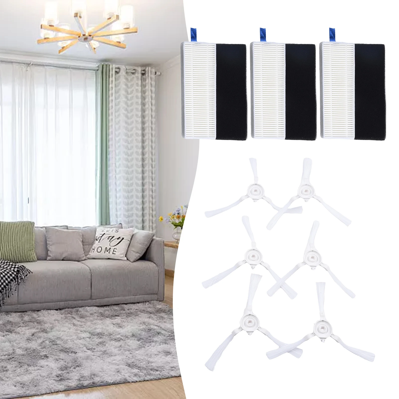 Vacuum Cleaner Sponge Filter Side Brushes Kit For Explorer Serie 40 Sweeper Accessories Filter Replaceable Household