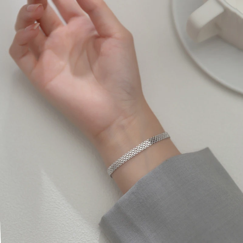 Modian Silver Exquisite Lace Pattern Bracelet 925 Sterling Silver Charm Bangle Bracelet Gift For Women Wedding Fine Jewelry
