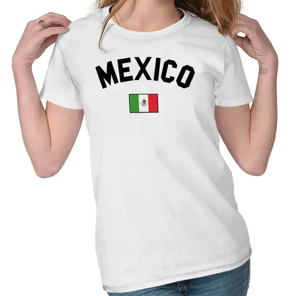 Mexico Flag Mexican National Flag Pride T-Shirt 100% Cotton O-Neck Short Sleeve Summer Casual Womens T-shirt Streetwear