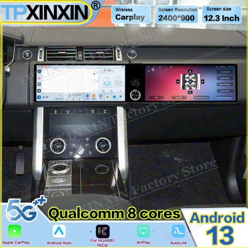 Dual-screen Android For Land Rover Range Rover Executive Edition 2018~2022 Car Radio Multimedia GPS Navigation Stereo Head Unit