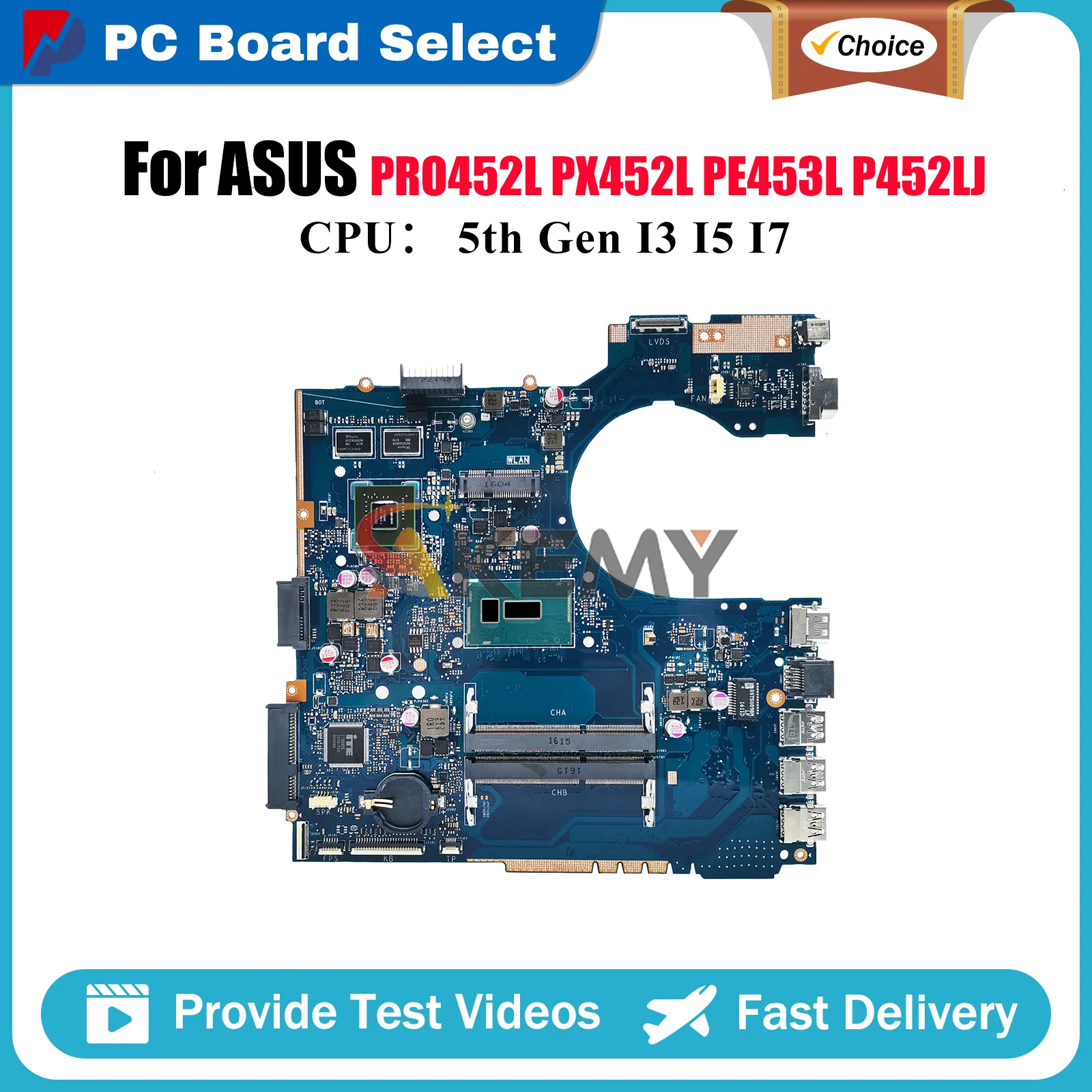 

P452LJ Материнская плата для ноутбука ASUS PX452L P452L P452LJ PRO452L PE453L Материнская плата для ноутбука с процессором I3 I5 I7 100% тест ОК быстрая доставка
