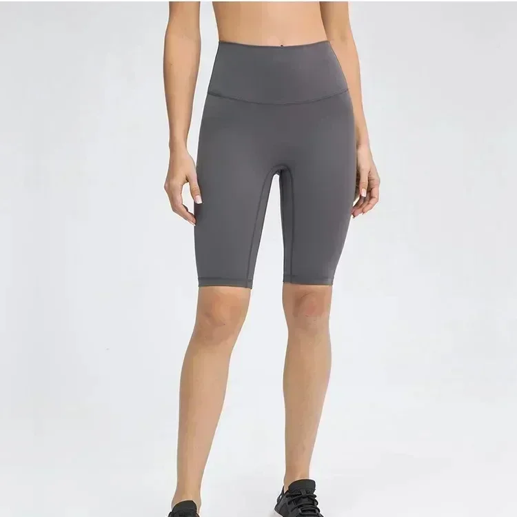 

Lemon Women High Waist Tight Shorts 10" No Awkwardness Line Hip Lift Abdominal Compression Exercise Running 5 Points Pants