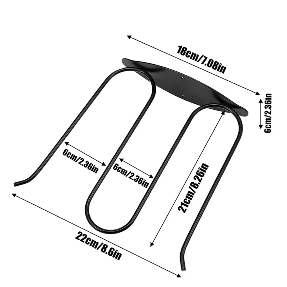 Stainless Steel Boot Rack 2 pcs Black Wall Mount Wader Hanger for Outdoor Equipment Storage 8.66 x 8.26 Inches