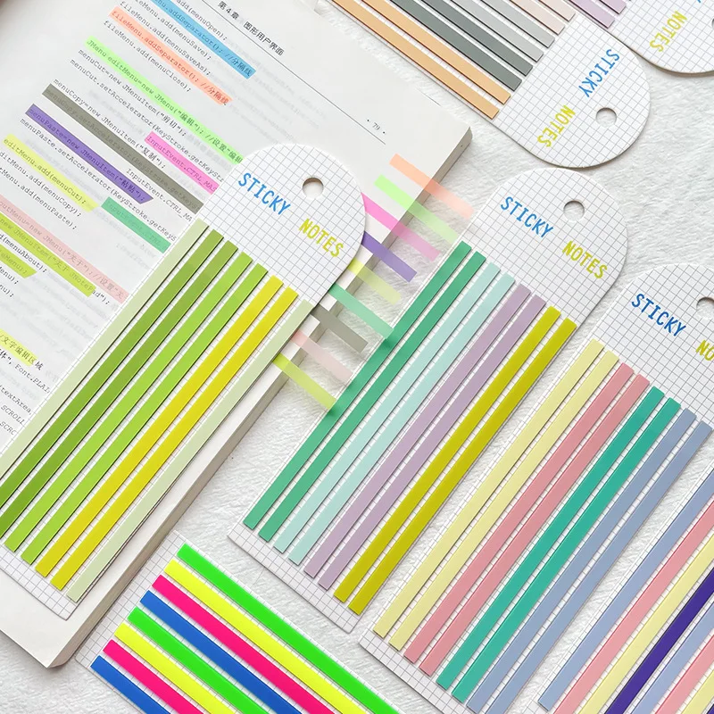 12 Packs 1920 Sheets Transparent Sticky Notes Self-Adhesive Annotation Books Bookmarks Memo Pad Index Tabs Stationery
