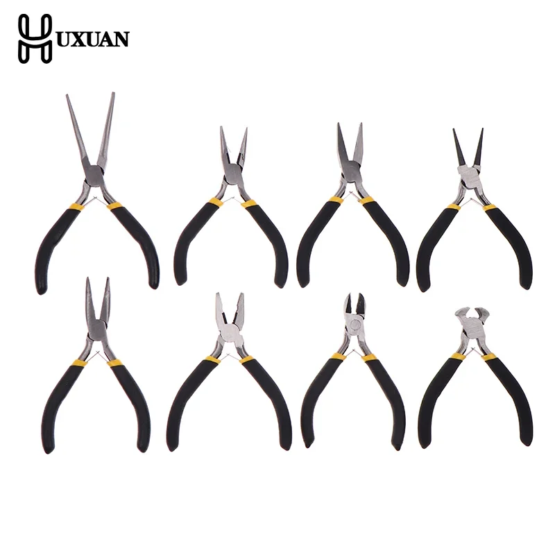 Mini alicates para hacer alicates, cortadores de alambre de precisión, aguja, punta redonda y doblada para hacer, punta de cadena, artesanía, pendientes