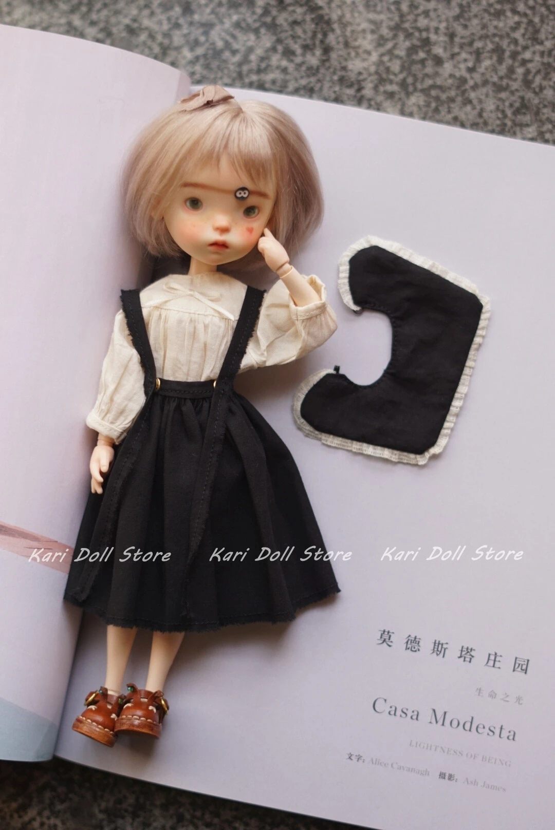 

2026 Kari Doll Clothes and skirts for Landazz Landoudou Doll Small vest with lace collar shirt pinafore dress
